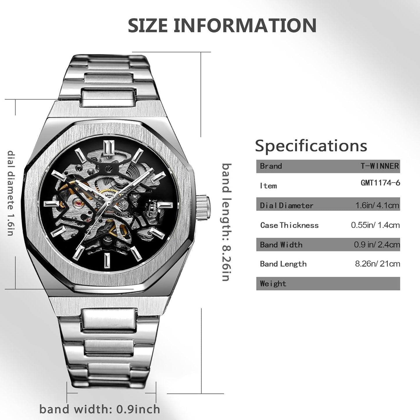Luxury Forsining Skeleton Automatic Watch – Stainless Steel Mechanical Timepiece