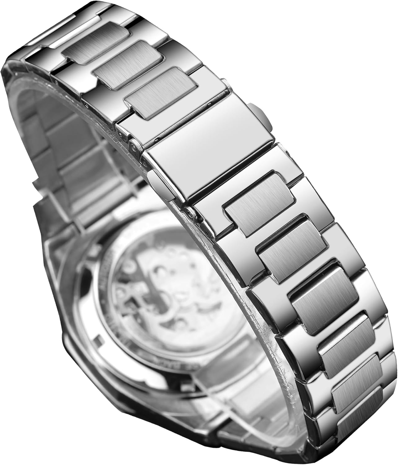 Luxury Forsining Skeleton Automatic Watch – Stainless Steel Mechanical Timepiece