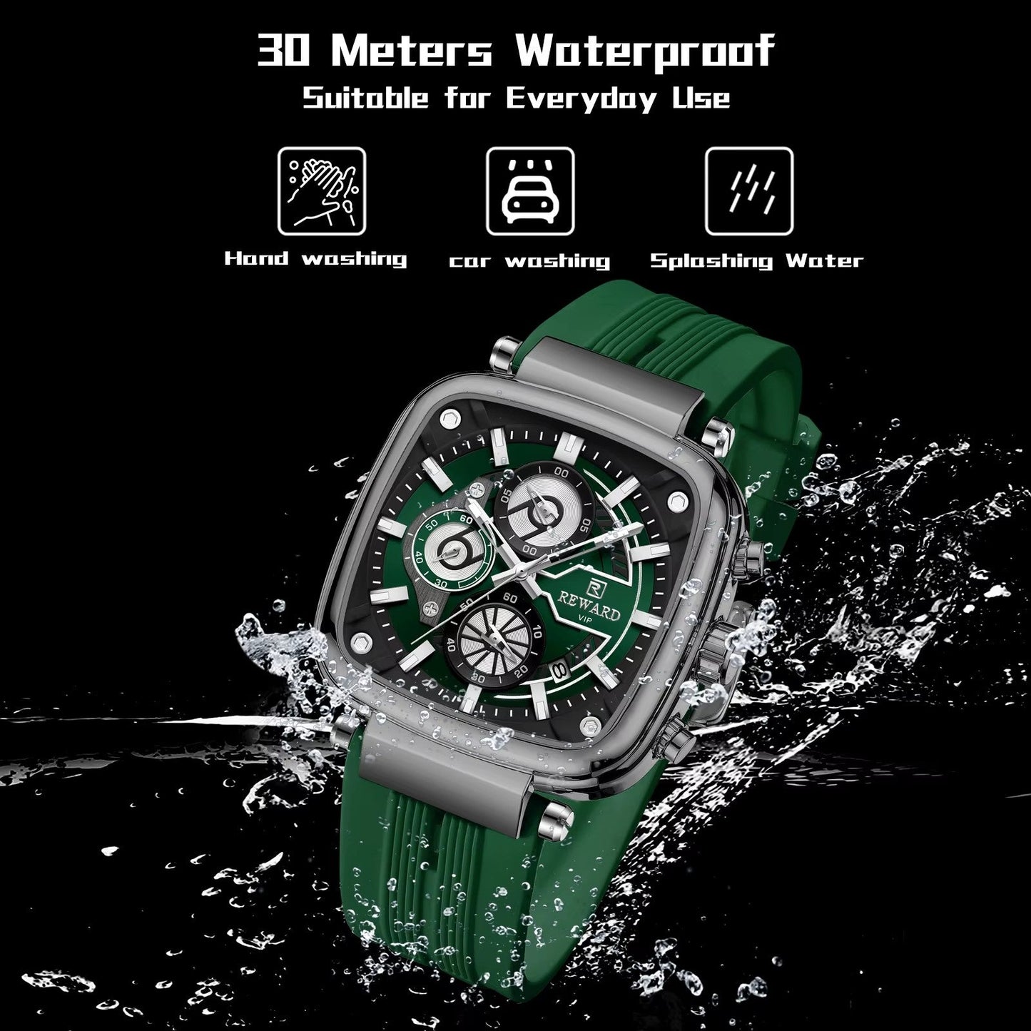 Reward Green Chronograph Luxury Sports Men's Watch