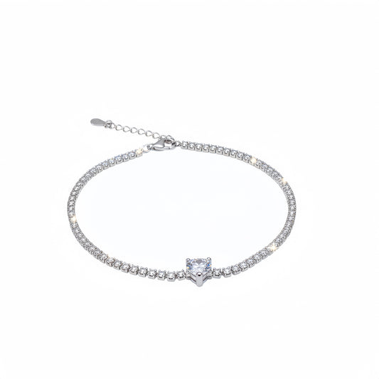 Elegant Silver Fox Diamond Tennis Bracelet For Women